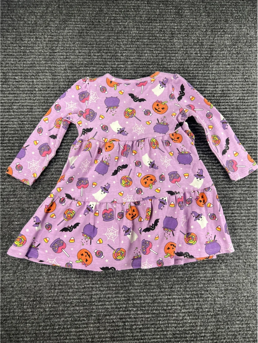 Gymboree Girls' Purple Halloween Print Dress with Diaper Cover Size 12-18 Months